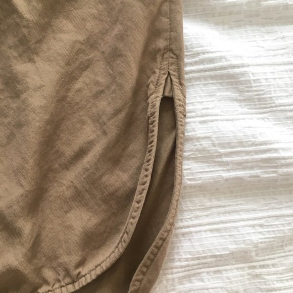 Vince Tan / Khaki Button Down Knee Length Skirt S - Picture 8 of 8